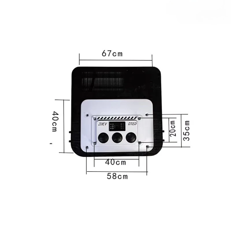 مكيف هواء لوقوف السيارات مثبت على السطح 12 فولت 24 فولت، مكيف هواء الكل في واحد