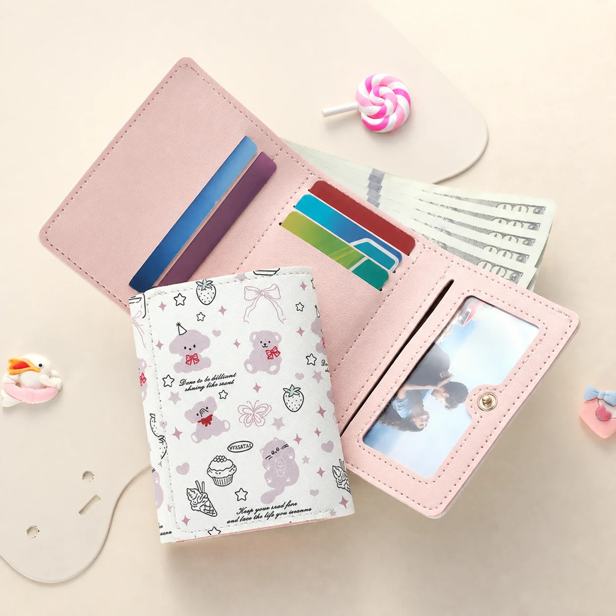 Mini Leather Women Small Wallets Money Bags Short Purse Women's Student Card Holder Girl ID Bag Business Card Holder Coin Purse