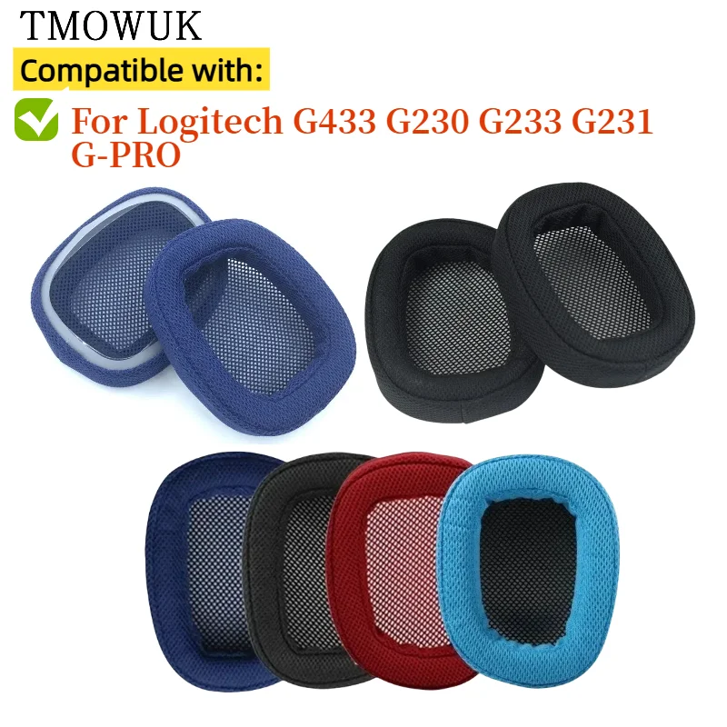

Soft Foam Protein Leather Earpads Ear Pads Compatible For Logitech G433 G230 G233 G231 G-PRO Headset Earmuff Earphone Sleeve