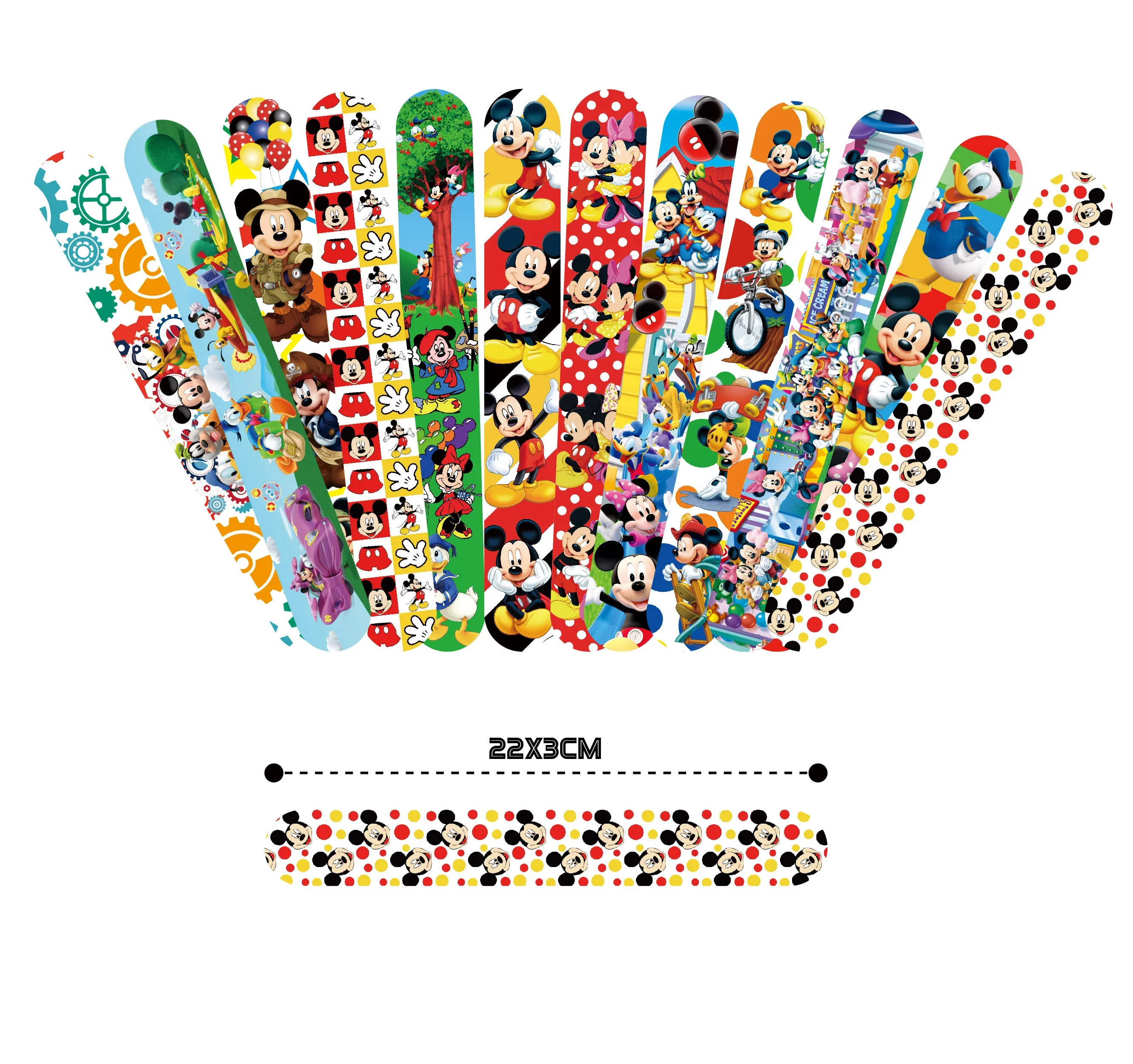 12pcs Disney Mickey Mouse Series Slap Bracelet Pvc Snap Circle Cartoon Pat Circle Bracelet Children Fun Gifts Birthday Gifts view 5