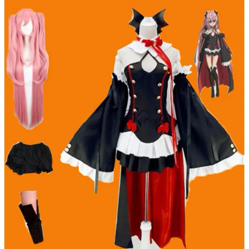 Cosplay Seraph Of The End Owari no Seraph Krul Tepes disfraz de Cosplay uniforme peluca Anime bruja vampiro disfraz de Halloween ged