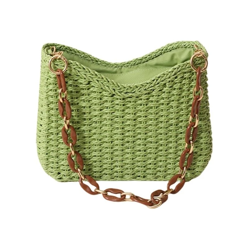 

Compact Woven Purse for Women and Girls Vacation Shoulder Bag Casual Handbag