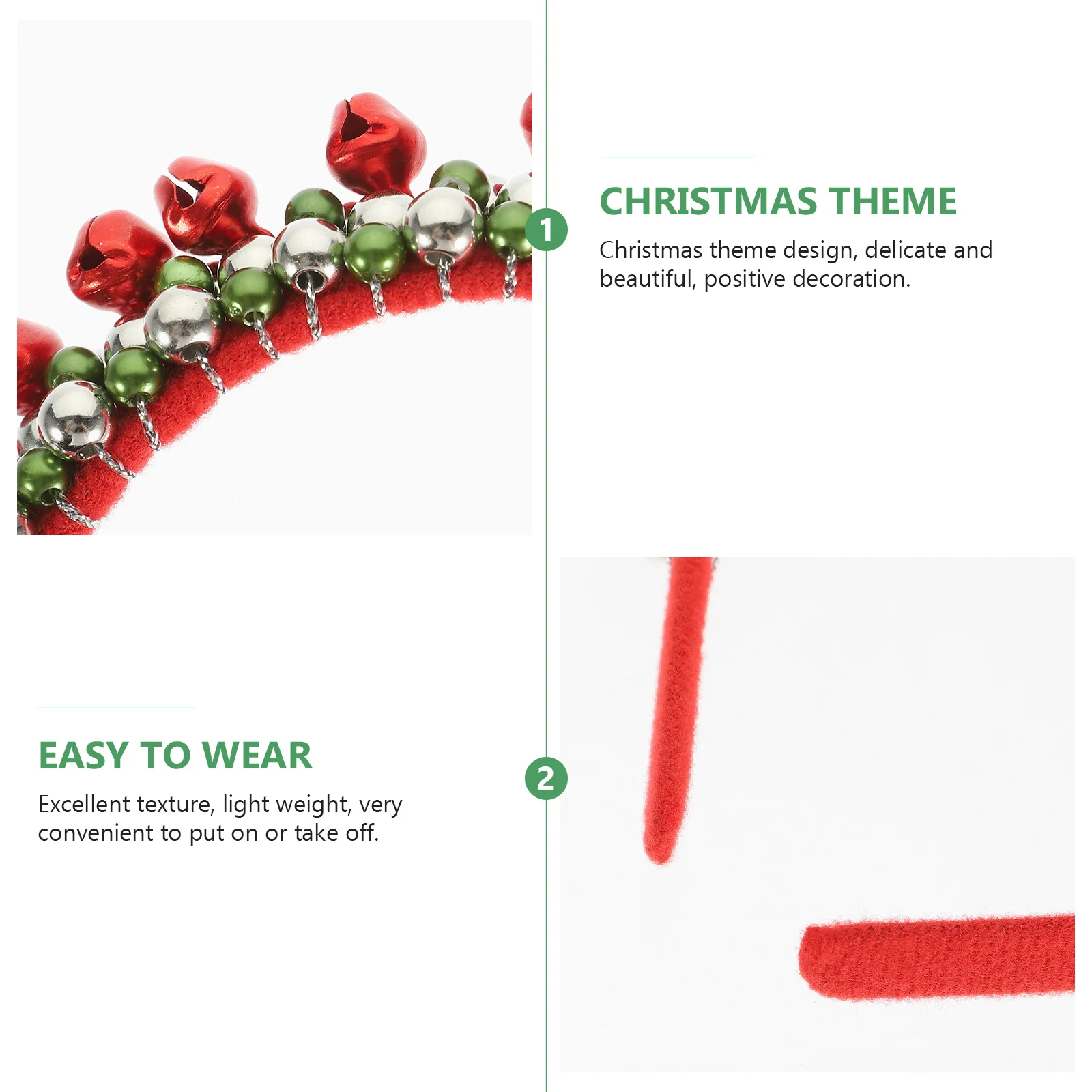 

Colorful Bells Headband Christmas Party Decoration for Women Holiday Hair Accessory Festive Metal Cloth Design Adult Wear