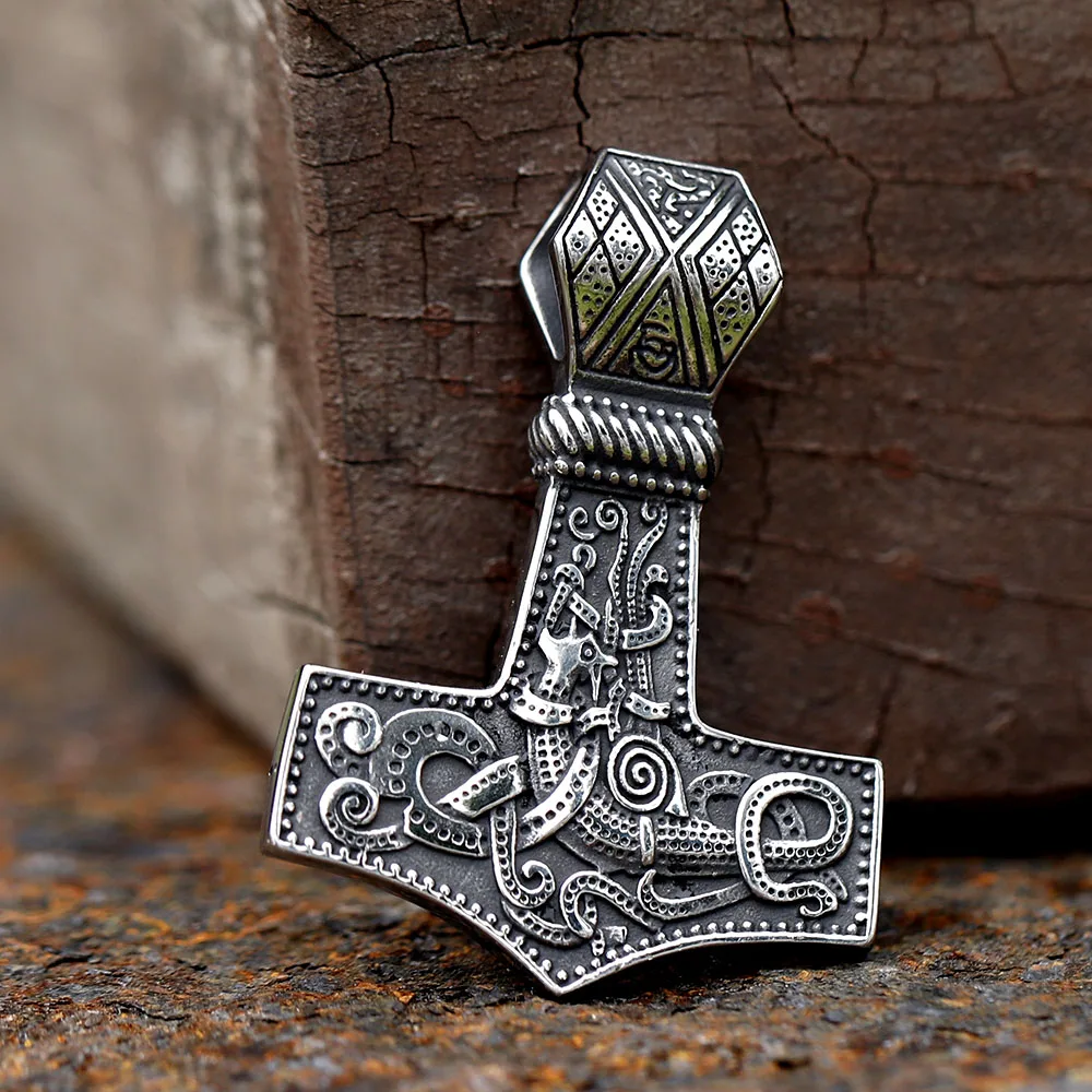 2023 New Arrival 316L Stainless Steel Viking Thor Hammer Multiple Styles Hammer Mjolnir Pendant Scandinavian Norse Jewelry