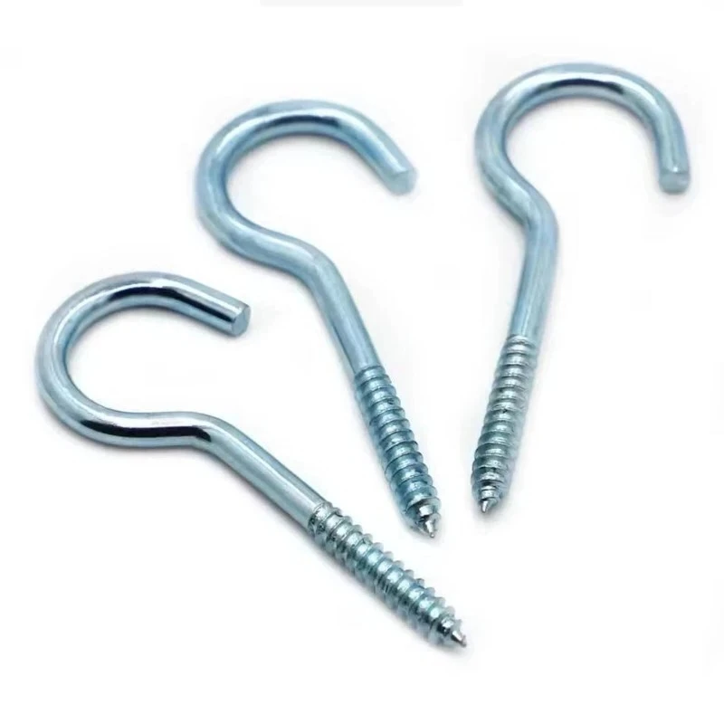 خطافات أكواب من الفولاذ الكربوني - # 1 # 2 # 3 # 4 # 5 # 6 # 8 # 10 # 12 # 14 # 16 خطاف سقف لولبي للتعليق الداخلي والخارجي #5