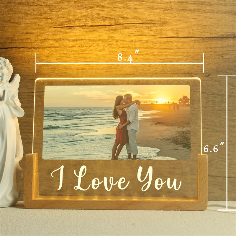 Personalized Acrylic Photo Lamp，Custom Photo LED Night Light，Photo Frame，Gift for Couple，Anniversary Gift，Wedding Gift