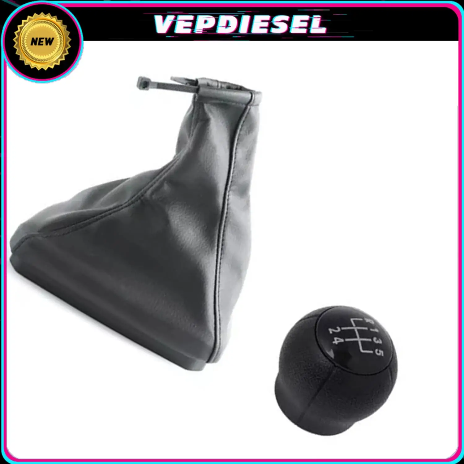 

Car 5 Speed Auto Gear Stick Shift Lever Knob W/ Leather Gaiter Boot For Chevrolet C1 C2 C3 1994-12 Shifter Header Dust Cover Set