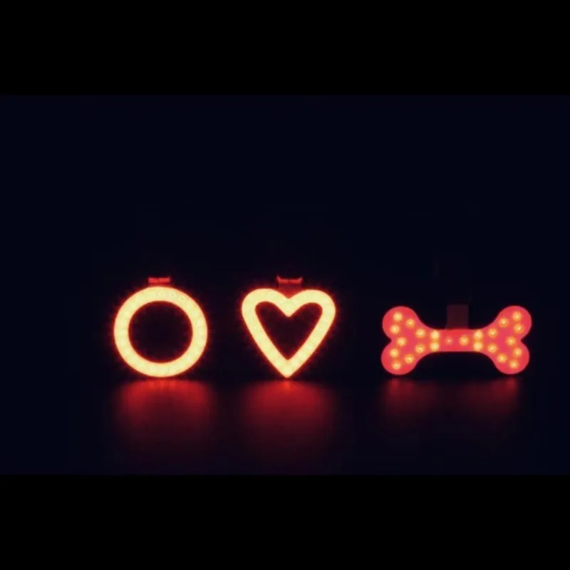 Bicycle Light Heart Taillight Night Riding USB Rechargeable High Brightness COB Warning Light Flashing Bright Cycling Accessory