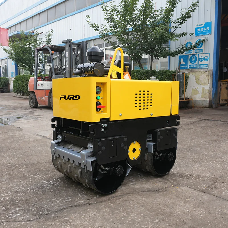 Rodillo vibratorio de doble tambor manual de 800 kg