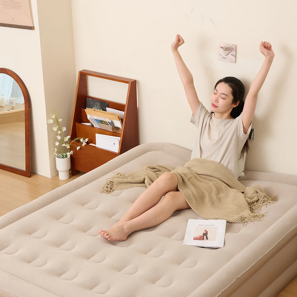 Txz高速ポンプエアマットレス、ホームキャンプ旅行エアベッド、内蔵ポンプグランピングマット