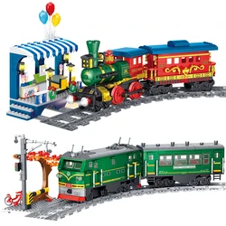 Technical City Power Sightseeing Train High-tech Railway Track Building Blocks Vehicle Assemble Brick Toy Gift For Kid Boy Adult