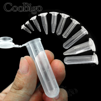 0.2-10ML Plastic Garden Seed Storage Bottles Centrifuge Tube Container with Cap Science Laboratory Test Accessories Transparent