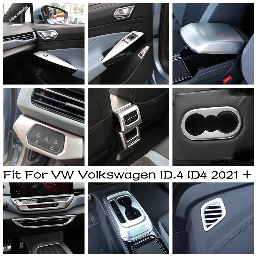 

Window Lift / Dashboard Air AC Outlet Vents / Water Cup Panel Cover Trim For VW Volkswagen ID.4 ID4 2021 - 2024 ABS Accessories