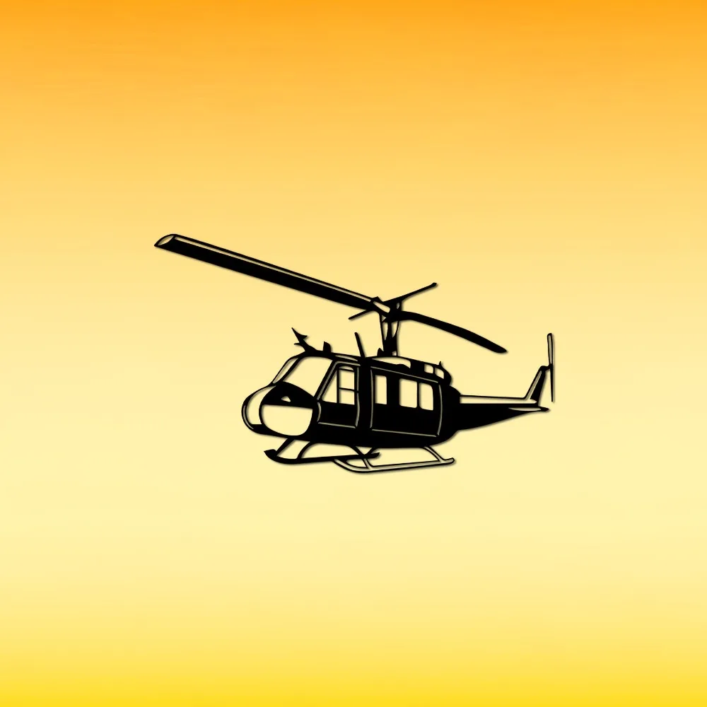 CIFBUY Aviation Helicopter Iron Metal Wall Art, Rotor Outline Sculpture Hanging Decor & Man Cave Pilot Office Game Room Ornament