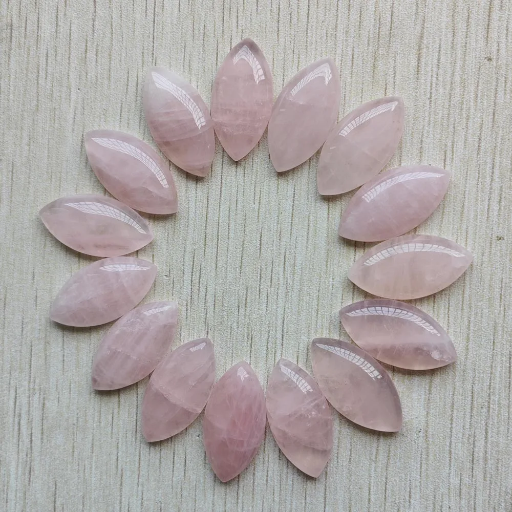 New natural rose quartz stone pink marquise cabochon beads for Jewelry Accessories making 15x30mm free shipping Wholesale 20pcs