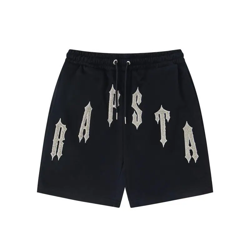 Amerikaanse High Street Retro Trend Casual Zomer Letterborduurwerk Rechte string Camouflage Vijfkwart orts