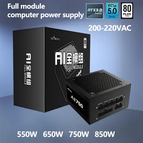 Komputerowy zasilacz Full Module ATX 550W 650W 750W 850W 200-240VAC PC PSU Gaming