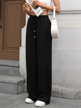 女士冬季保暖抓絨內襯運動褲,配有可調式抽繩腰帶和口袋,寒冷天氣穿著舒適。 8 最佳銷售 女士慢跑褲 - №5