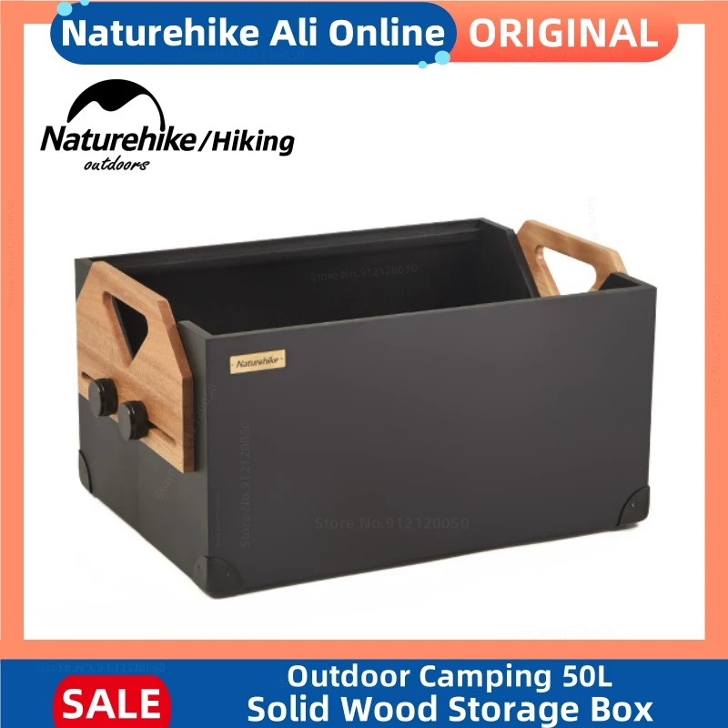 Naturehike 50L Outdoor Solid Wood Storage Box Multifunctional Large Capacity Changeable Storage Box Camp Picnic Storage Supplies