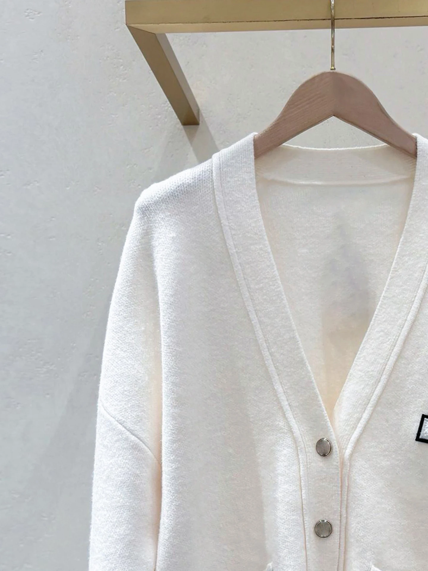 M 홈 난 유 고급 여성 니트 브이넥 레터 스웨터 가디건 가을 겨울 대학 스타일 탑 여성 패션