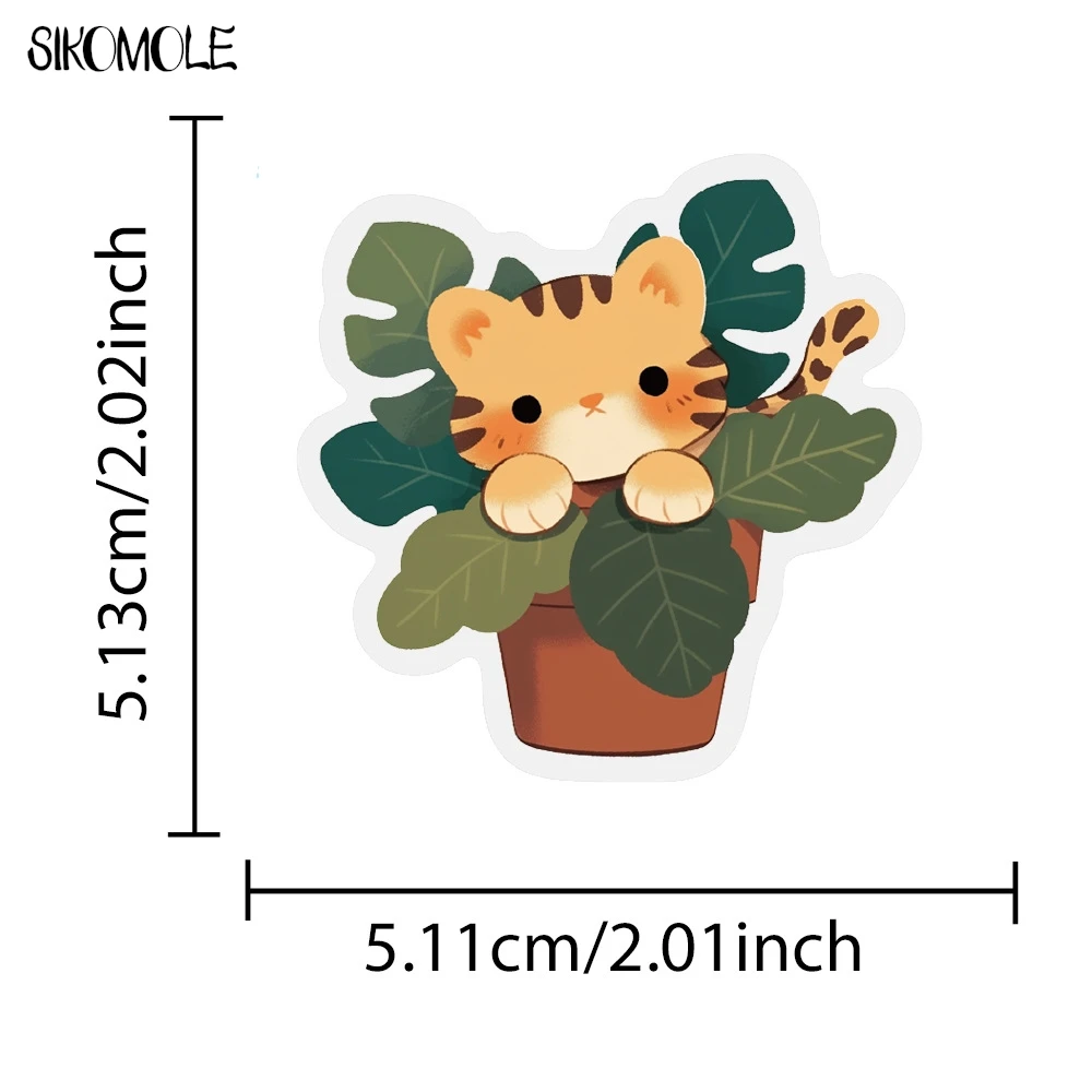 50 pezzi simpatico animale pianta in vaso adesivi graffiti trasparenti libro INS diario fai da te conti decorativi laptop skateboard adesivo
