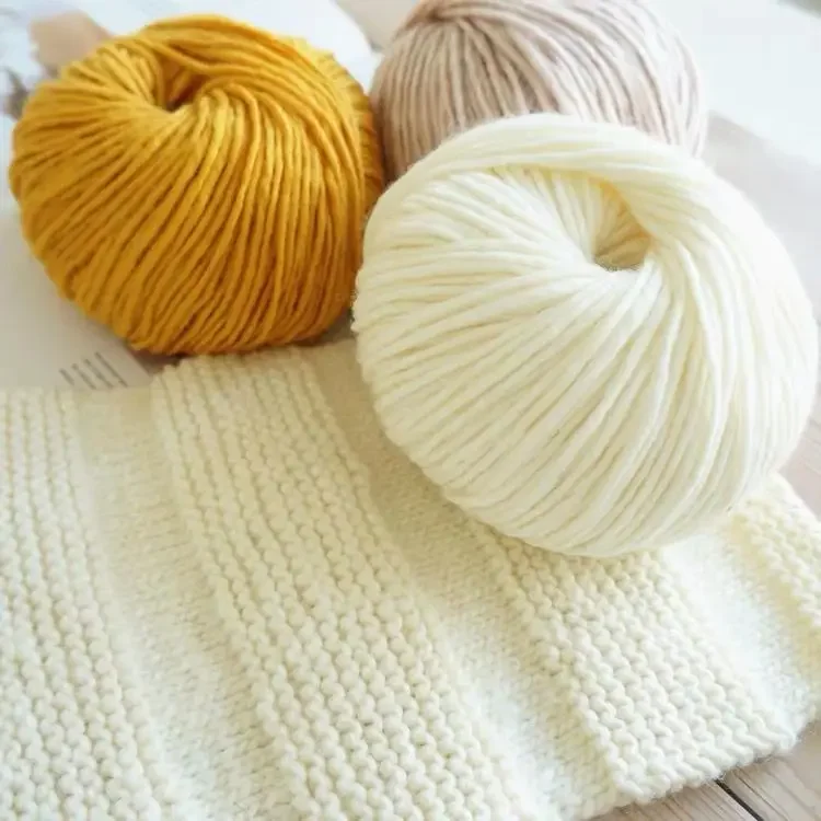 50g Icelandic Yarn White Medium Coarse Line Knitted Sweater Hand Woven DIY Acrylic Line Poke Embroidered Scarf Thread Wool