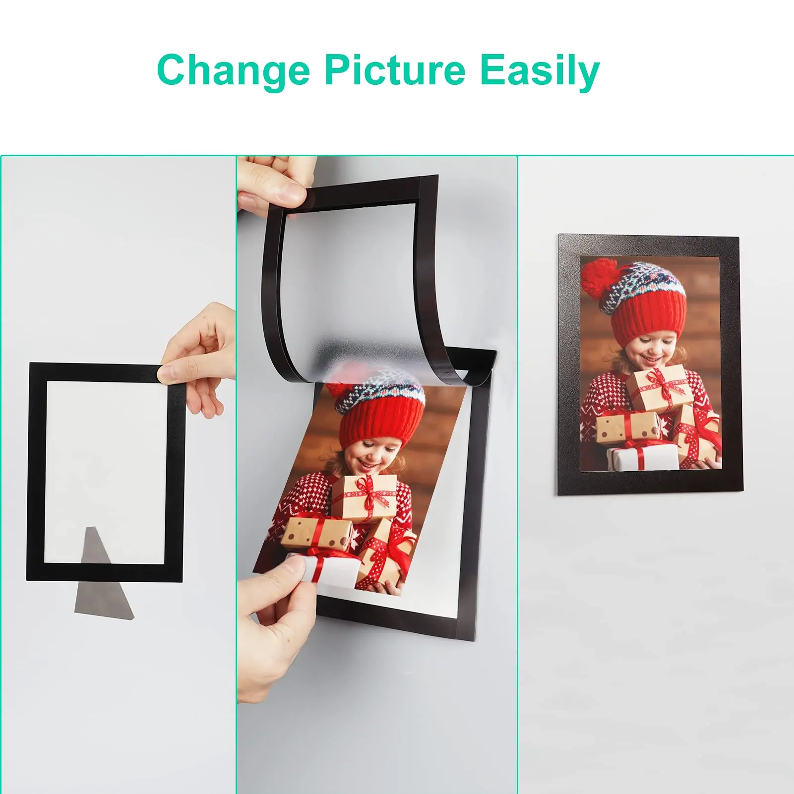 4x6 Inch Magnetic Picture Frames Magnets Photo Frame Rectangle Poster Painting Frame for Refrigerator/Window/Wall Home Decor