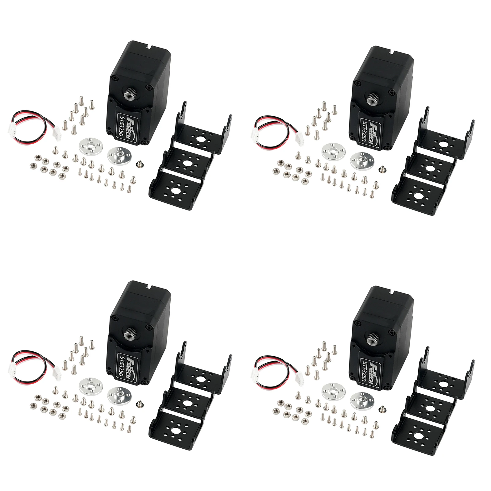 Feetech STS3250 12V 50KG Magnetic Encoder Double Shaft TTL Protocol Servo 360 Degree Full Metal Feedback Servos For Robotic Arm