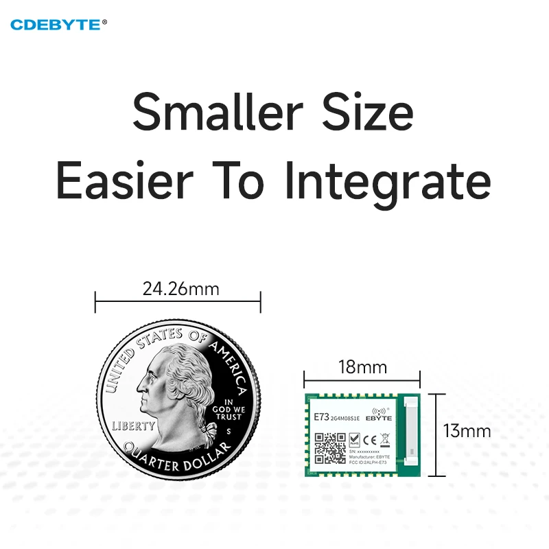 Small-sized SoC nRF52833 BLE 5.1 Zigbee Multiprotocol wireless module Rf E73-2G4M08S1E IOT communication module