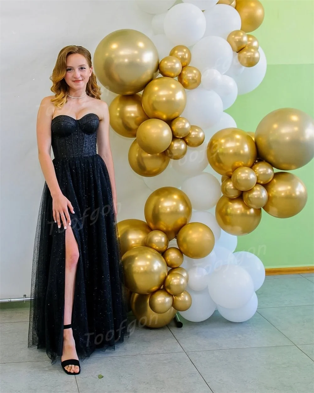 Toofan Блестящие черные вечерние платья в форме сердца А-силуэта Блестящие тюлевые платья для выпускного вечера Женские вечерние платья для особых случаев по индивидуальному заказу