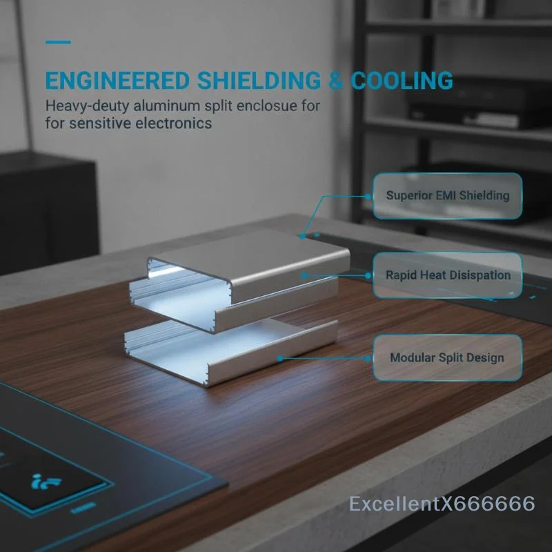 Workshop Use Aluminum Electronic Project Box Split Type Shielding Instrument Case for Circuit Assembly Repair