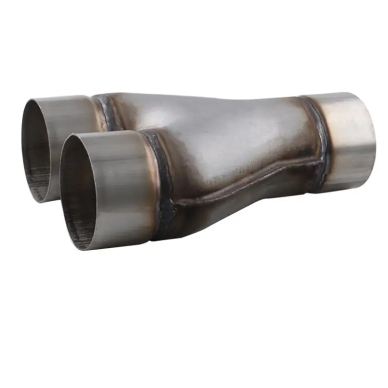 المزدوج العادم نصائح سيارة العادم Y الأنابيب منفذ مزدوج الخمار تلميح 409 الفولاذ المقاوم للصدأ 3-Way الأنابيب سيارة الذيل 51 63 76 مللي متر A3