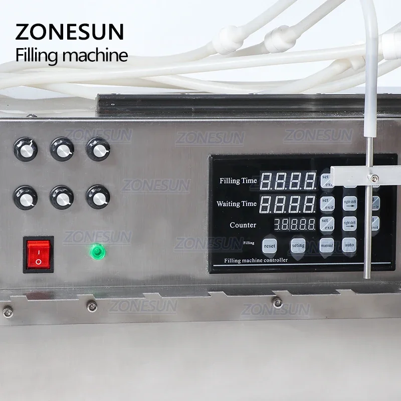 ZONESUN 6 Heads Self-priming Beverage Bag Liquid Filling Machine Digital Control Compact Precise Numerical Filer ZS-DPSP6