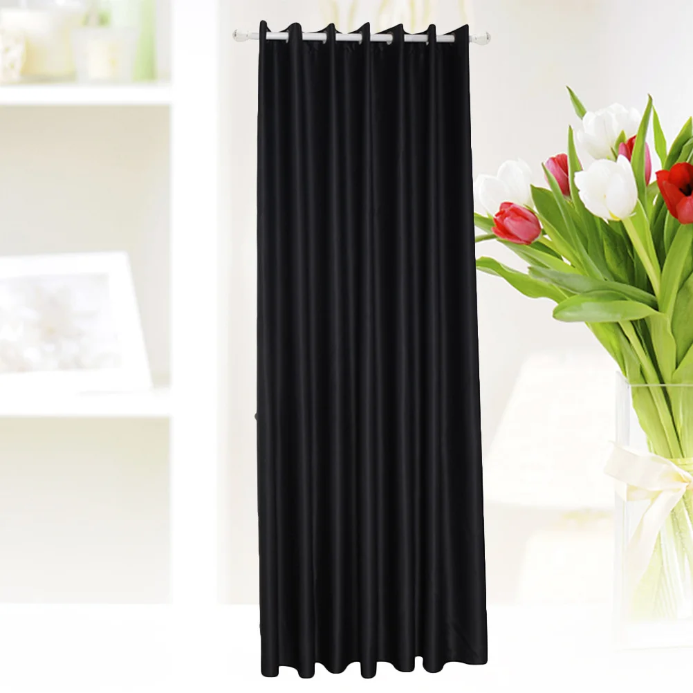 زوج من ستائر الكتان المزخرفة باللون الأسود من البوليستر الفاخر ستائر نافذة غرفة النوم معزولة حراريًا لتقليل الضوضاء ولوحة شفافة للنافذة