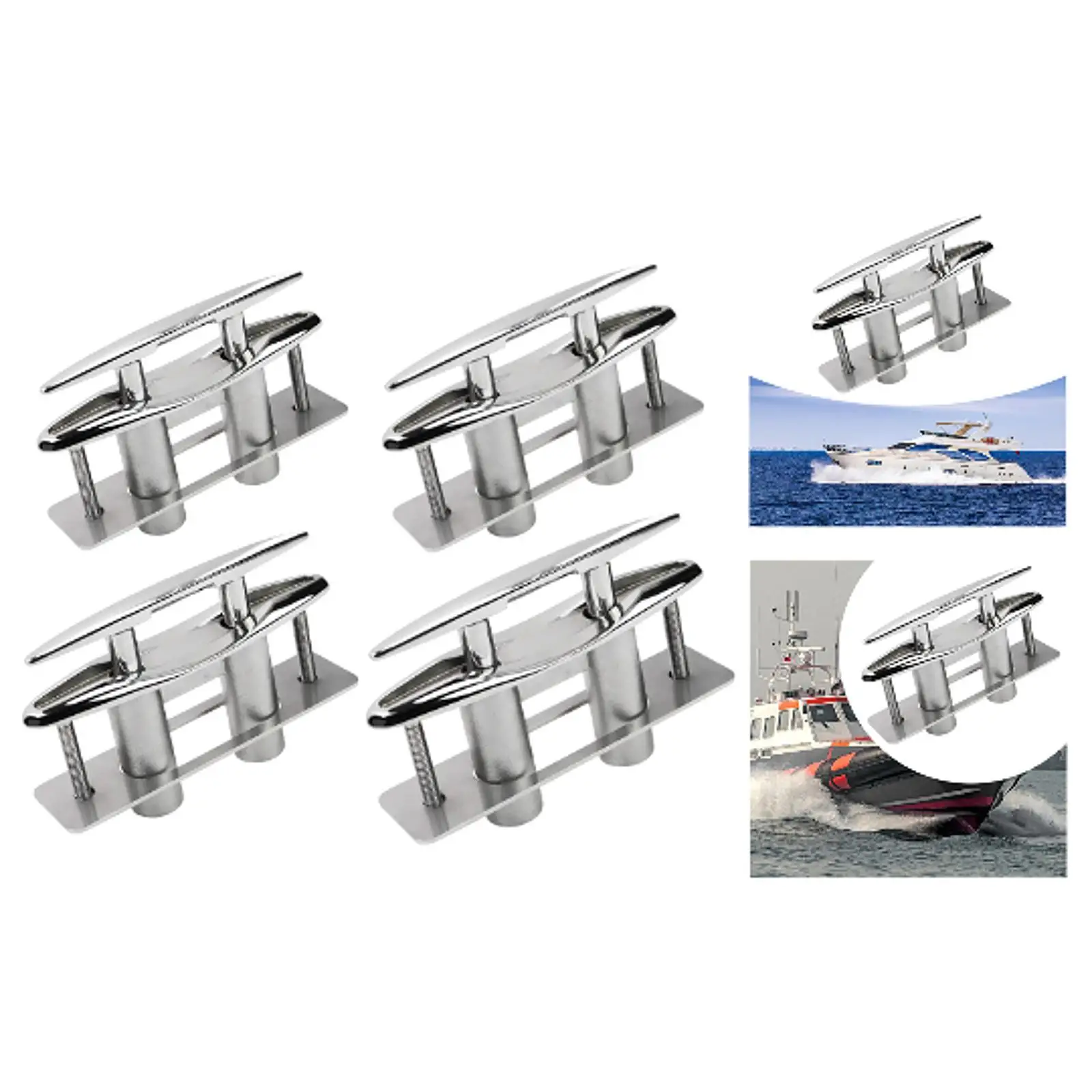 ดึง Flush Mount Boat Cleat สําหรับเรือเจ็ท Dinghies สแตนเลสแข็งแรงทนทาน