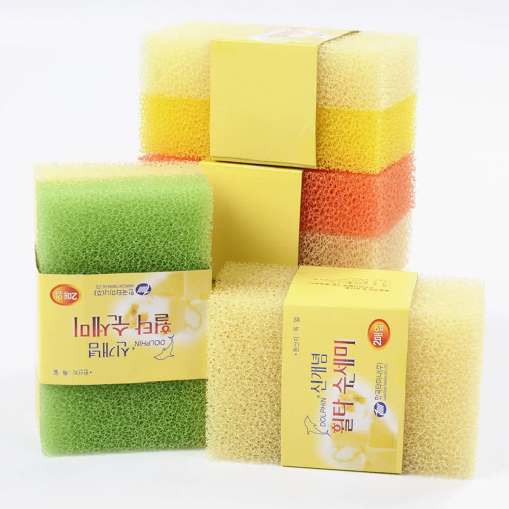 10 pezzi di simulazione luffa tampone abrasivo cucina spugna per lavare i piatti panno di pulizia spugna (colore casuale)