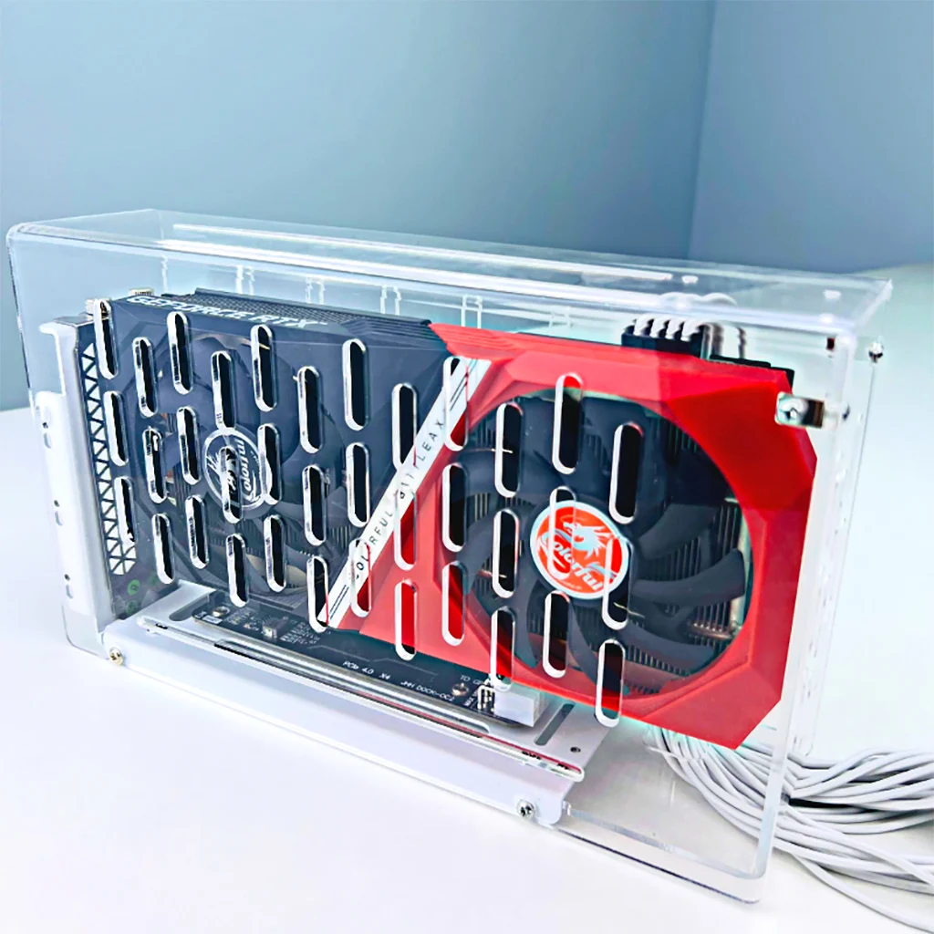 EGPU Laptop Externe Grafikkarte Metallhalterung + Acrylrahmen Videokarten GPU-Dock-Halter für Oculink Externes PC-Gehäuse – Detail 17