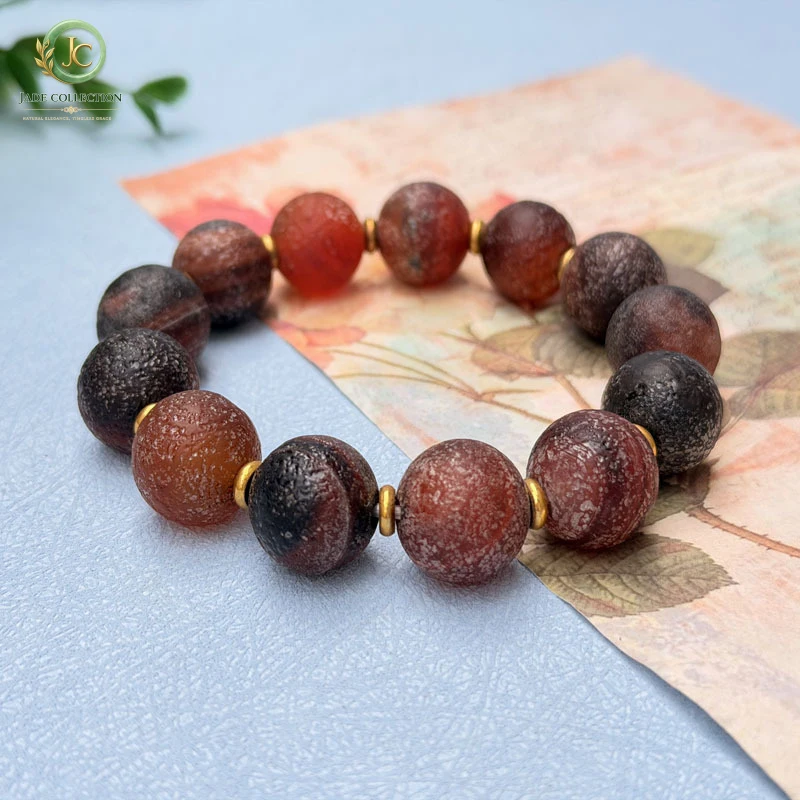 Old agate bracelet with a matte finish, new model for men and women, colorful Gobi bracelet, live stream, street stall20One-piec