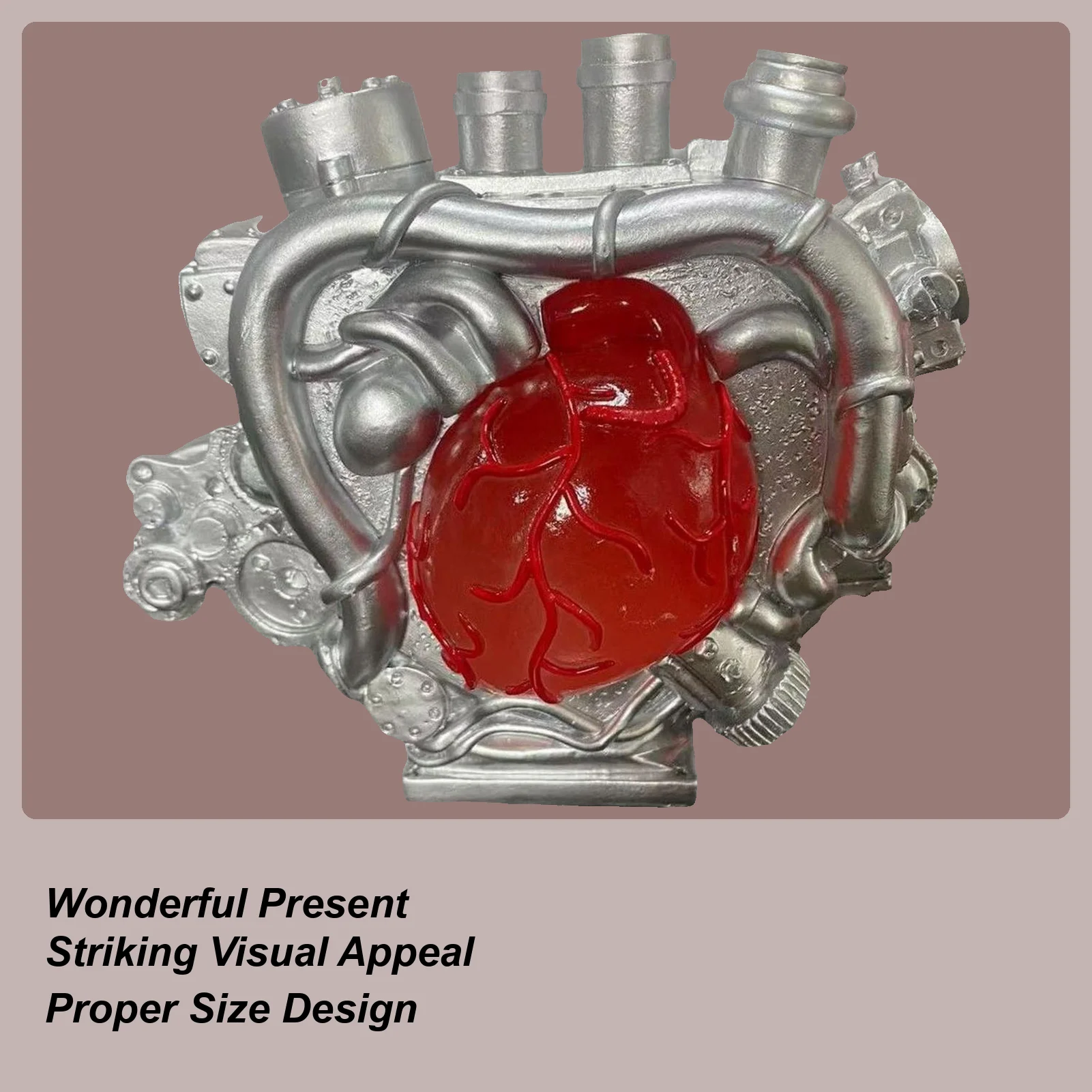 

Mechanical Statue Engine Heart Desktop Ornament Resin Sculpture For TV Cabinet Workplace Display Cabinet Bedroom Home Bookshelf