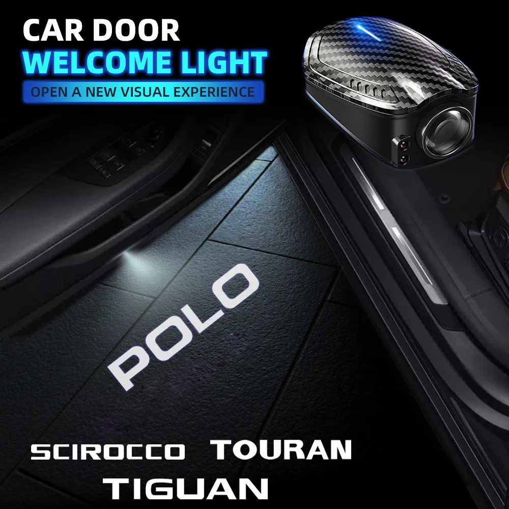 2 шт. USB Перезаряжаемый для Scirocco Touran Tiguan Polo Logo R32 GTD TDI Автомобильная дверь HD светодиодный лампы проектор приветственное освещение