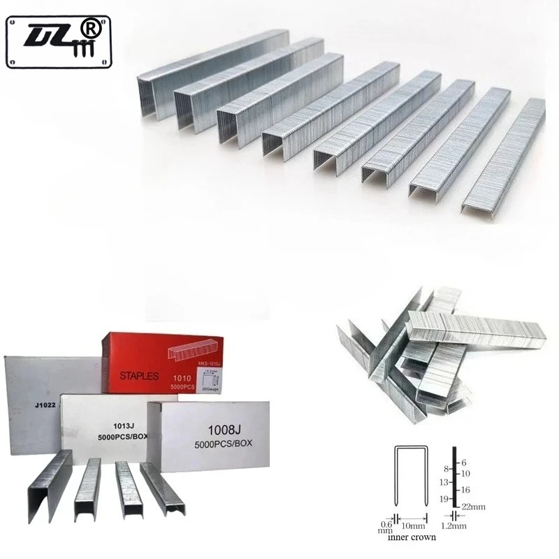 

1022J 5000 шт./кор.Пневматические скобы U-образный дверной гвоздь Fine WireCrown Скобы для скульптурыTackerИспользуется со степлерным пистолетом