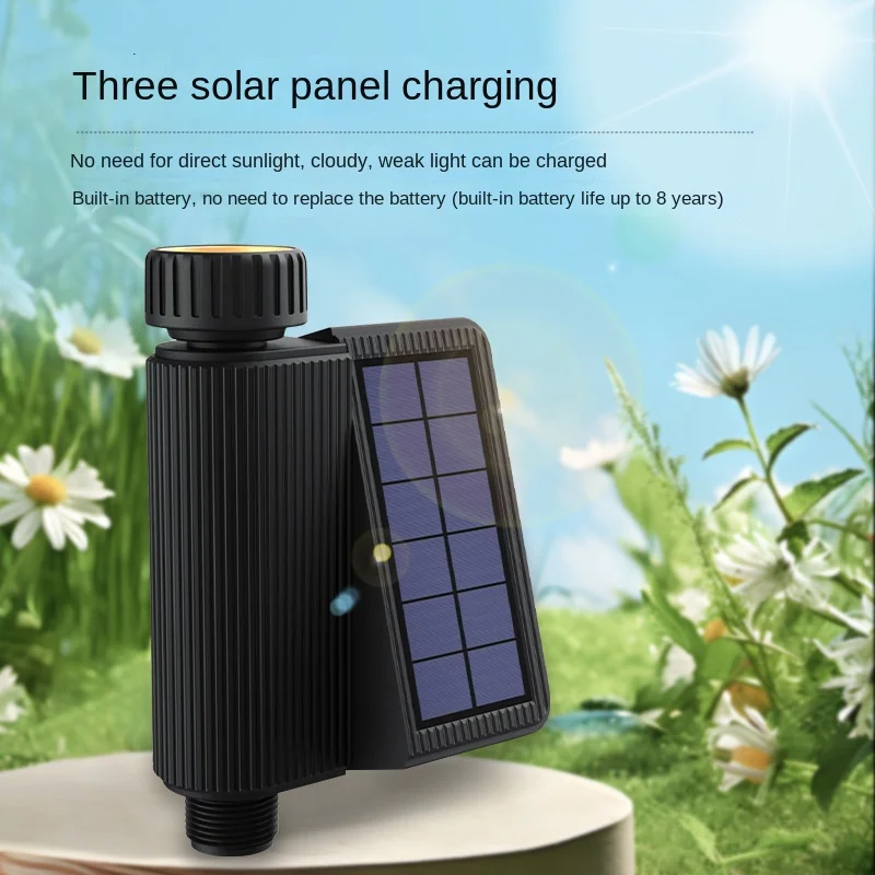 Tuya Smart Wifi Timer per irrigazione Irrigatore a energia solare Sistema di irrigazione a goccia Registratore di flusso d'acqua integrato Controller dell'acqua