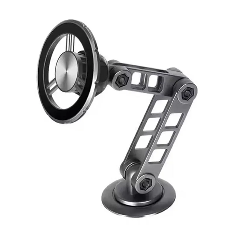 Car Magnetic Bracket, Aluminum Alloy 360 Degree Rotatable Foldable Magnetic Holder, Super Strong Magnet Bracket