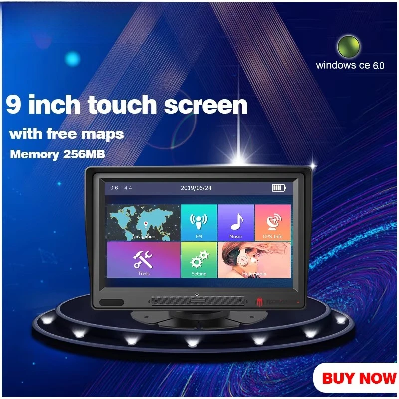 9 Inch 256M 8G Car Truck GPS Navigation Capacitive Screen FM Navigator Free GPS MAP For Pioneer
