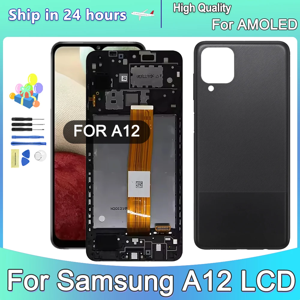 6.5''Amoled For Samsung Galaxy A12 A125F A127F LCD Display Touch Screen Digitizer Assembly LCD Screen Replacement Parts