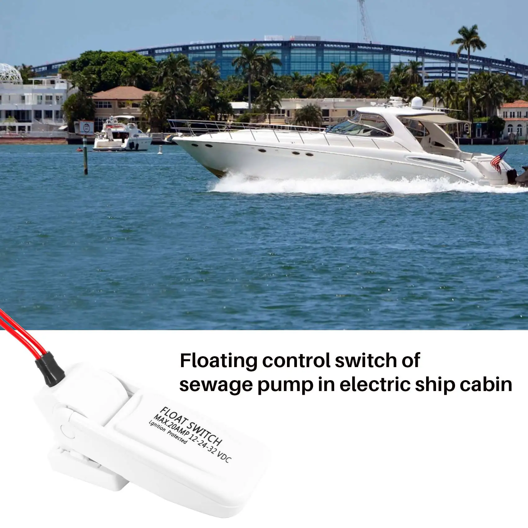 N21R Bilge Pump Float Switch Automatic 12V 24V or 32V for Boat Yacht Caravan Camping Marine Fishing Water Pump Auto ON/OFF