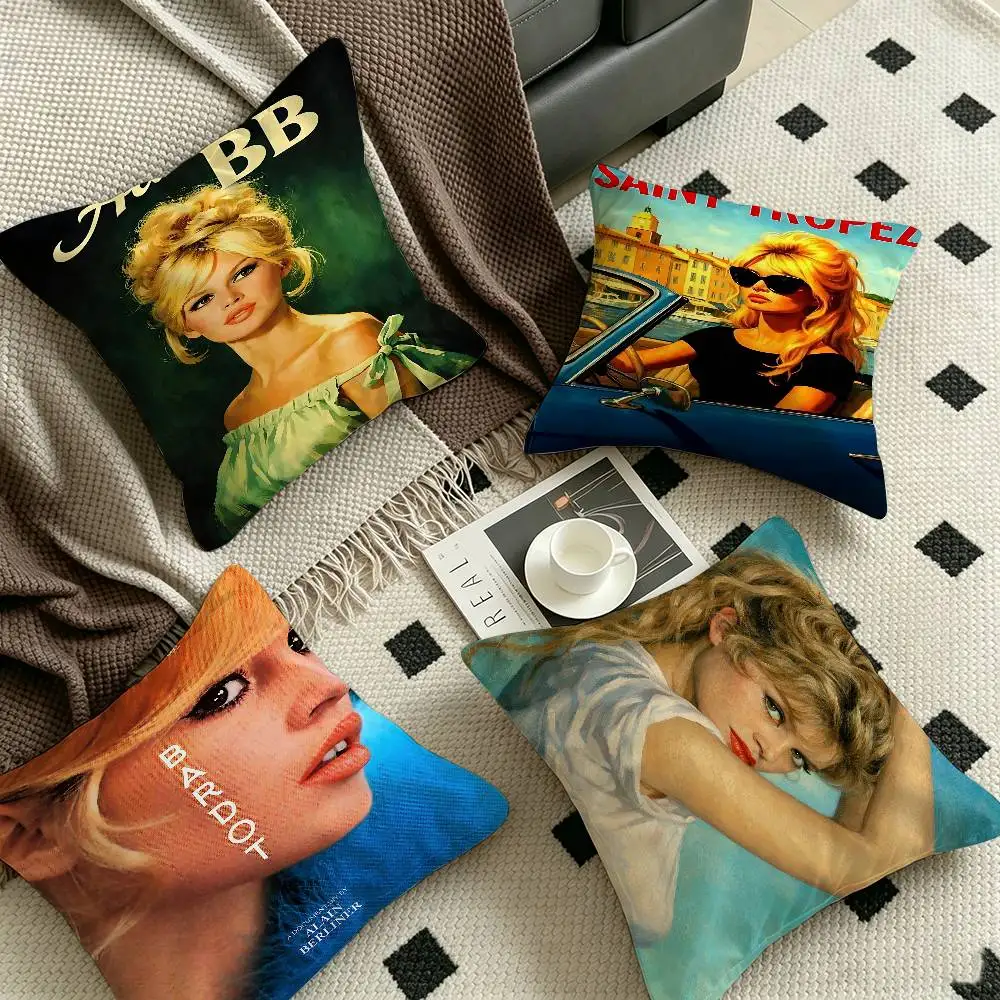 French Movie Star Brigit-B-Bardot  pillow cover sofa cushion cover home room decoration children gift