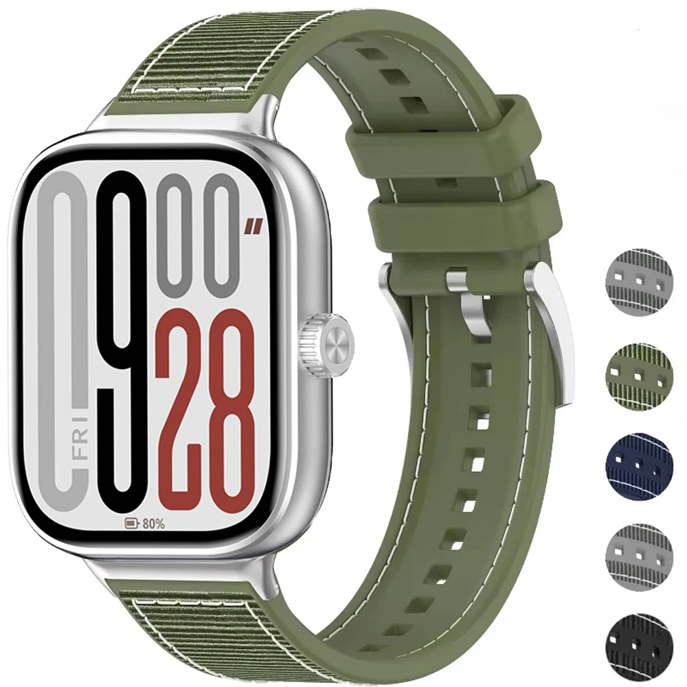 Silicone Braided Nylon Strap for Redmi Watch 5 4 Sports Replacement Bracelet Wristband for Xiaomi Mi Band 8/9 Pro Accessories