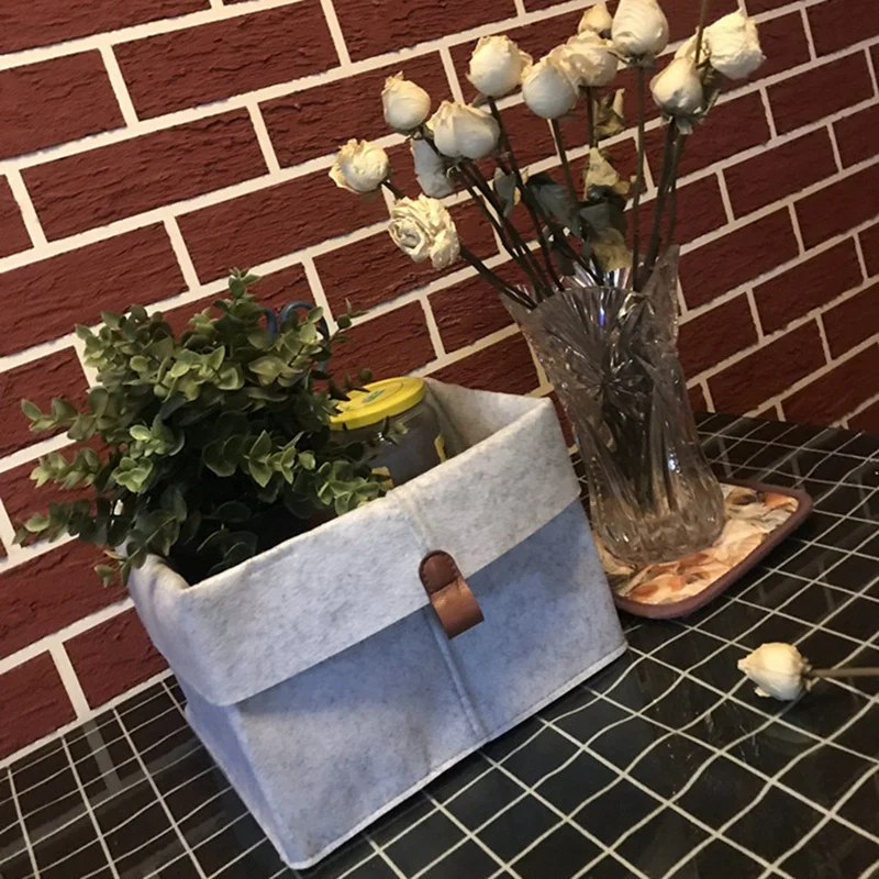 

Storage basket Nordic Felt Storage Basket Living Room Tea Table Sundries Storage Basket Cloth