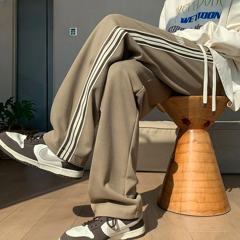 

Большой размер 300 Pou Hong Kong Sle Ретро хип-хоп полосатые спортивные брюки мужские тяжелые повседневные длинные брюки дышащие